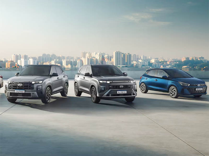 Modelos Hyundai lado a lado